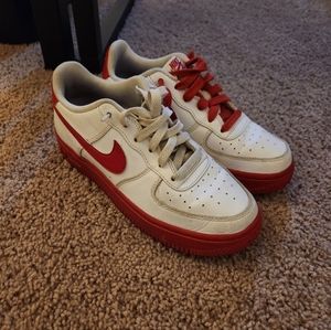 Nike Air Force 1 Low White University Red Size 4Y/Womens Size 5.5